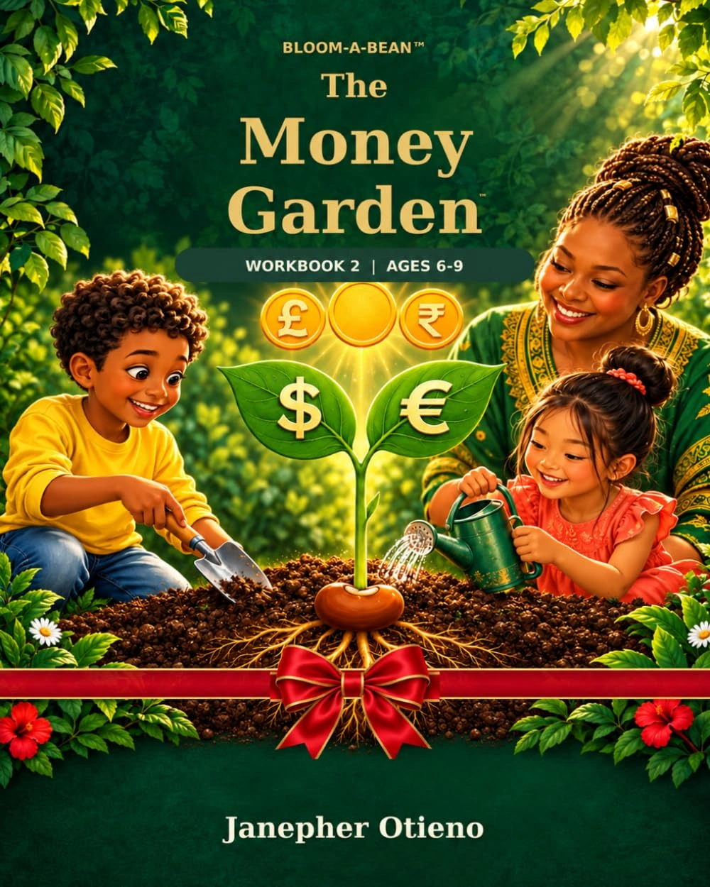 Approved cover of The Money Garden Workbook 2, ages 6–9, by Janepher Otieno