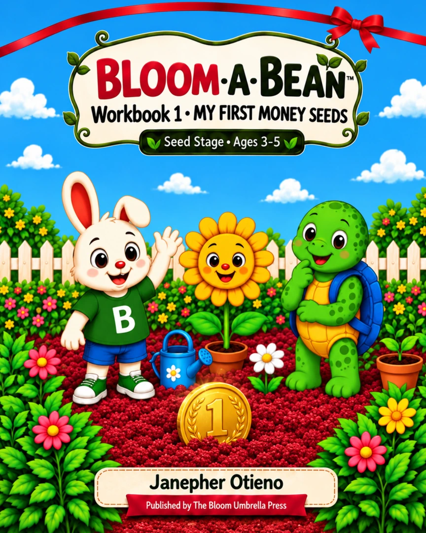 Bloom-A-Bean Workbook 1: My First Money Seeds, ages 3–5, by Janepher Otieno
